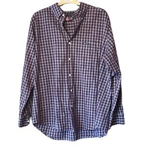 CHAPS long sleeve men’s plaid button up long sleeve easy care shirt. Size XL